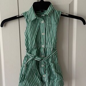 J. Crew Crewcuts Girls' Striped Tie-waist Shirtdress Size 2